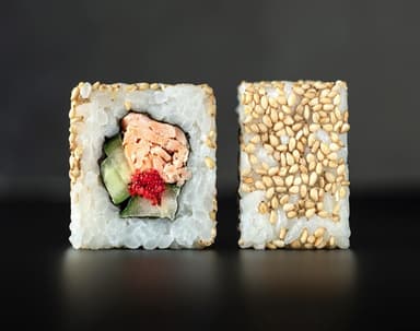 California Roll with Fried Spicy Salmon