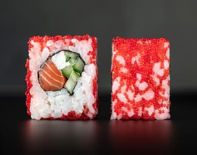 California Roll with Salmon in Caviar