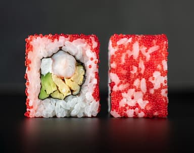 California Roll with Shrimp in Caviar