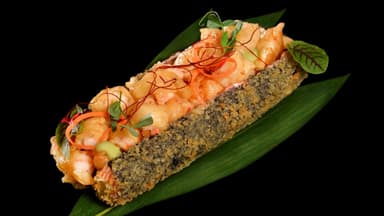 Sushi Hot Dog with Shrimp Popcorn