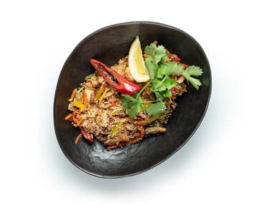 Thai Rice with Chicken, Vegetables and Eel Sauce
