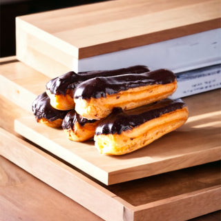 Eclairs with chocolate icing